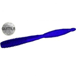 Силиконовая приманка Zombie ZWorm (Червь) цвет Ультрамарин (Ultramarine), блёстка (glitter), floating