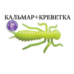 Силиконовая приманка Crazy Fish Kasari 1.6" 51-40-6-7 кальмар+креветка цв. chartreuse (шартрез)