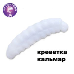 Силиконовая приманка Crazy Fish MF H-Worm Inline 0.7" 60 шт (6*10) 62-17-59-7-EF креветка+кальмар цв. white (белый)