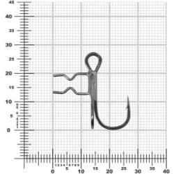 Тройник Vido Craft ST-36H "T-Treble Hooks", №2, блистер 3 шт/уп.