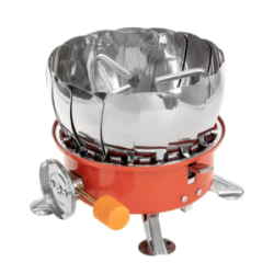 Плита газовая мини в чехле с ветрозащитой Helios (HS-PM-166)