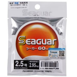 Леска флюорокарбоновая Kureha Seaguar 60m #2.5 ( диа. 0,260 ; нагр. 2,95 кг.)