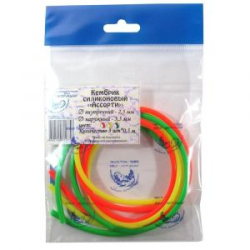 Кембрик силиконовый 1,5-2,5, микс, 1,5 м/уп. KEM-4-M