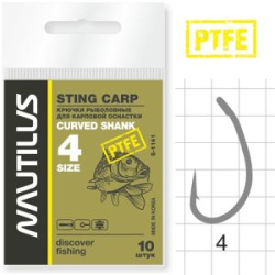 Крючок Nautilus Carp Curved Shank 1141PTFE № 8