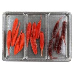 Силиконовая приманка МикроDжиг 3-х набор Tanta 1.2" 30мм цвет Рубиновый+Красный Прозрачный+Красный