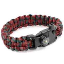 Браслет "СЛЕДОПЫТ" из паракорда со свистком, компасом и огнивом, 24,5х2 см