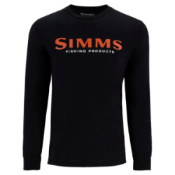 Футболка Simms Logo LS Shirt, Jet Black, XXL