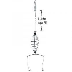 Снасть карповая (2К30-КМ-2кр.2) корм. пружин. 30гр, коромысло, 2кр.№2