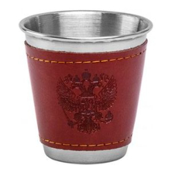 Стопка 60 мл (герб в коже) Helios (HS-XB-1A)