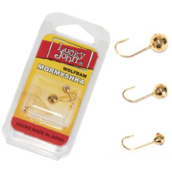 Мормышки вольфрамовые Lucky John 3шт набор ШАР гран. с отв. и кембр. MIX 030/040/050/G