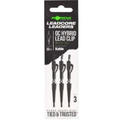 Монтаж готовый Korda Kable Leadcore Leader Hybrid Lead Clip QC Swivel Weed 50см (KLL008)