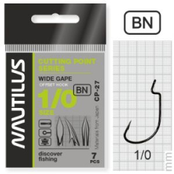Крючок офсетный Nautilus Offset Cutting Point series Wide Gape CP-27 BC № 1/0