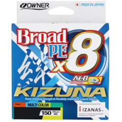 Шнур Owner Kizuna X8 Broad PE Multi color 10м 150м 0,12мм 5,4кг