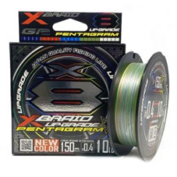 Шнур YGK X-Braid Upgrade X8 Pentagram 150м Multicolor #0.6, 0.128мм, 14lb, 6.3кг
