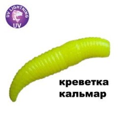 Силиконовая приманка Crazy Fish MF Baby Worm 1.2" 65-30-6-7-EF креветка+кальмар цв. chartreuse (шартрез)
