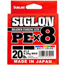 Плетёный шнур Sunline Siglon PE×8 200m (Multicolor 5C) #2/35LB