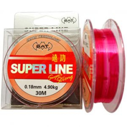 Леска BAT Super Line 30 м 0,14мм красная