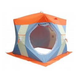 Палатка для зимней рыбалки Митек "Нельма Куб 2 Люкс" с внутренним тентом(оранж-беж\сероголубой)