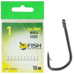 Крючок Fish Season Sode-Ring №8 с ушком, покрытие BN (10 шт)