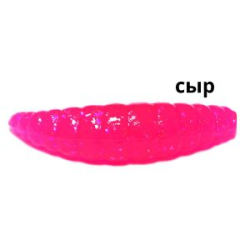 Силиконовая приманка Kosadaka Maggot 40, банка (8шт), запах сыра, цвет PN (pink)