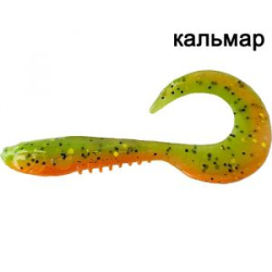Силиконовая приманка Crazy Fish King Tail 2.5" 27-65-5d-6 кальмар цв. orange-chart (оранж-шартрес)