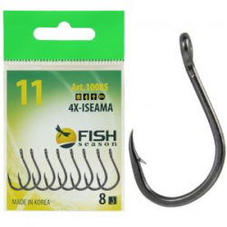 Крючок Fish Season 4X-Iseama-Ring №12 с ушком, покрытие BN (8 шт) (10085-12F)