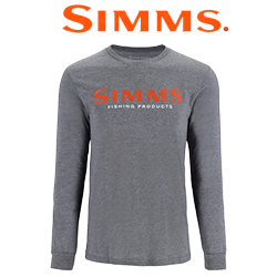 Simms Logo LS Shirt, Athletic Heather