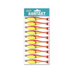 Поролоновая рыбка Контакт (двойник) 8 см. желто-красная