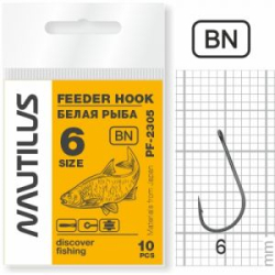 Крючок Nautilus Feeder белая рыба PF-2305BN  № 6