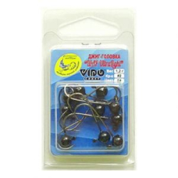 Джиг крашеный "Шар UltraLight" 1,0 гр, цв. 04-черный, кр-к VD-072 №2, 10 шт/упак