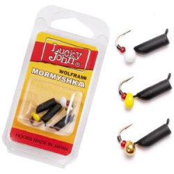 Мормышки вольфрамовые Lucky John набор СТОЛБИК безнасадочный # 34