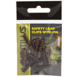 Клипса безопасная с конусом Nautilus Safety lead clips with pin Brown
