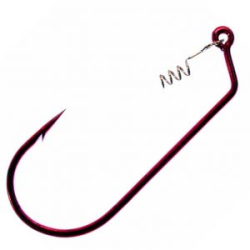 Крючок офсетный Daiichi Copperhead с пружинкой, цвет Red, 3 шт. в уп. №6/0