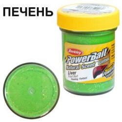 Паста форелевая Berkley Powerbait Dough Natural Scent LIVER - SPRING GREEN