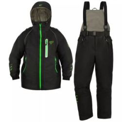 Костюм мужской демисезонный ХСН "Wild river" -10, hardguard, черный (зеленые молнии) (48-50/176)