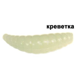 Силиконовая приманка Kosadaka Maggot 30, банка (12шт), запах креветки, цвет PH (phosphor)