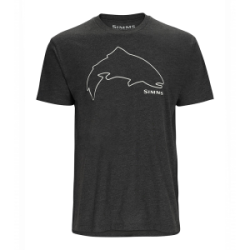Футболка Simms Trout Outline T-Shirt, Charcoal Heather, M