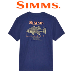 Simms Bass Ruler T-Shirt, Navy