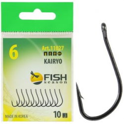 Крючок Fish Season Kairyo Han-Sure-Ring №2 с ушком, покрытие BN (10 шт)