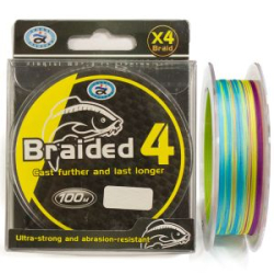 Леска плетёная Grows Culture Braided 4X 100m цветной # 0.30mm
