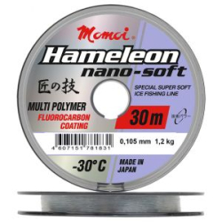 Леска зимняя Momoi Nano-Soft Winter 30м прозрачная, 0,128мм, 1,6кг