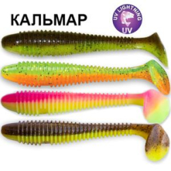 Силиконовая приманка Crazy Fish Vibro Fat 4.7" 39-120-M117-6 кальмар цв. MIX M117