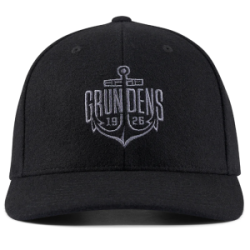 Бейсболка Grundens Logo Anchor Wool Trucker, Black, One Size