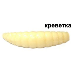 Силиконовая приманка Kosadaka Maggot 30, банка (12шт), запах креветки, цвет WH (white)