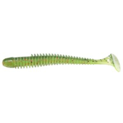 Силиконовая приманка Kaida Salmon 3.8" 10cm 4g Green Lemon-7tails HT#007