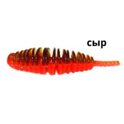 Силиконовая приманка Kosadaka Leech Fat 42, банка (9шт), запах сыра, цвет DGR