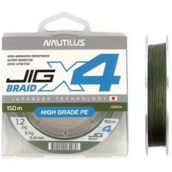 Шнур Nautilus X4 Jig Braid Green 150м d-0.20мм 15.7кг 2,5PE