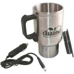 Автокружка "Следопыт", с подогревом от прикуривателя, металл. колба