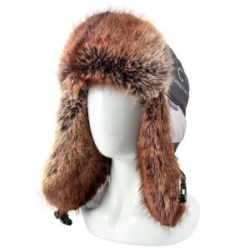 Шапка-ушанка Следопыт Voyager, плащевая ткань, соболь, цв. черный/белый, р-р XL