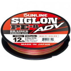 Плетёный шнур Sunline Siglon PEx8 ADV Multicolor 5C 150m #0.5/6LB